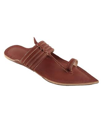 Red Brown mens Leather Chappal 3