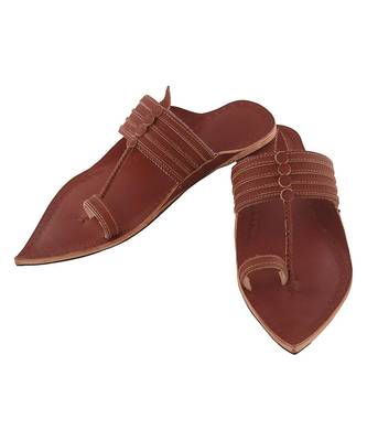 Red Brown mens Leather Chappal 4