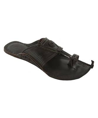 brownMens Leather Chappal 2