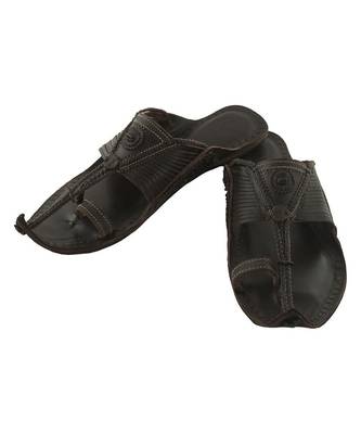 brownMens Leather Chappal 4