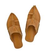 Dark Yellow Mens Leather Chappal