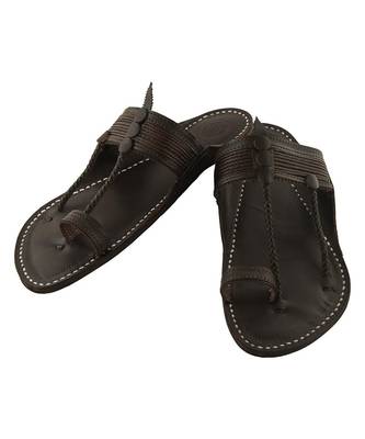 brownMens Leather Chappal 4