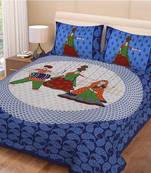 multicolor jaipuri Printed Double Bedsheet With Two pillow Covers (90*100)