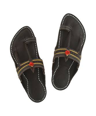 brownMens Leather Chappal 1