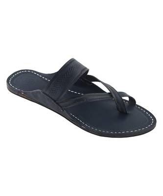 Blue Mens Leather Chappal 2