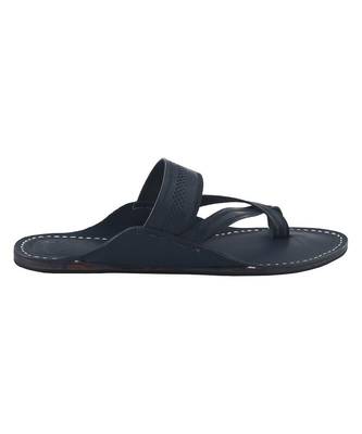 Blue Mens Leather Chappal 3