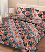multicolor jaipuri Printed Double Bedsheet With Two pillow Covers (90*100)