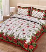 multicolor jaipuri Printed Double Bedsheet With Two pillow Covers (90*100)
