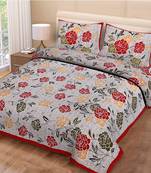 multicolor jaipuri Printed Double Bedsheet With Two pillow Covers (90*100)
