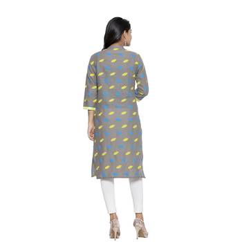 Grey printed cotton cotton-kurtis 2