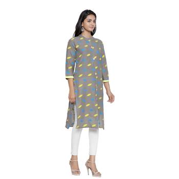 Grey printed cotton cotton-kurtis 4