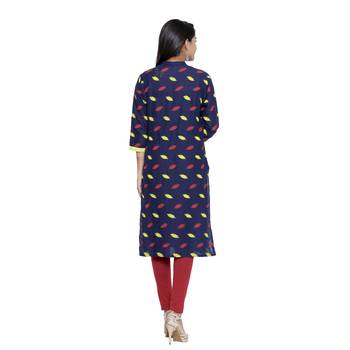 Navy-blue printed cotton cotton-kurtis 2