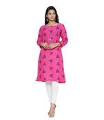 Pink printed cotton cotton-kurtis