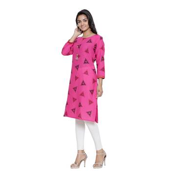 Pink printed cotton cotton-kurtis 3