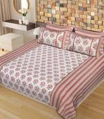 multicolor jaipuri Printed Double Bedsheet With Two pillow Covers (93*108)