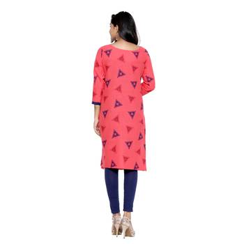 Coral printed cotton cotton-kurtis 2