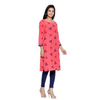 Coral printed cotton cotton-kurtis 4