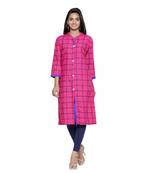 Pink printed cotton cotton-kurtis