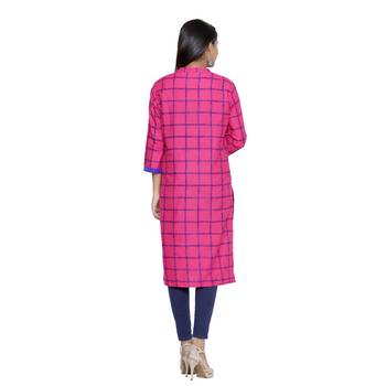 Pink printed cotton cotton-kurtis 2