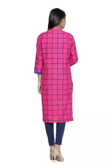 Pink printed cotton cotton-kurtis