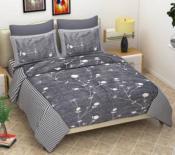 multicolor jaipuri Printed Double Bedsheet With Two pillow Covers (93*108) 1