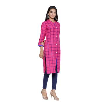 Pink printed cotton cotton-kurtis 4