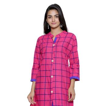 Pink printed cotton cotton-kurtis 5