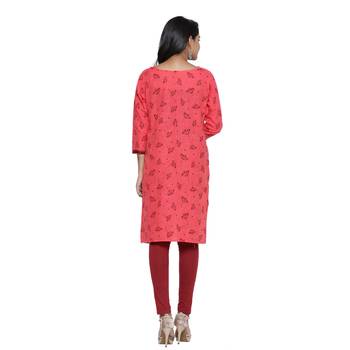 Coral printed cotton cotton-kurtis 2