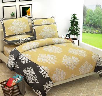 multicolor jaipuri Printed Double Bedsheet With Two pillow Covers (93*108) 1