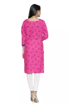 Pink printed cotton cotton-kurtis