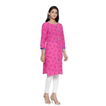 Pink printed cotton cotton-kurtis 4