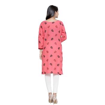 Coral printed cotton cotton-kurtis 2