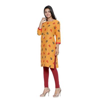 Mustard printed cotton cotton-kurtis 4