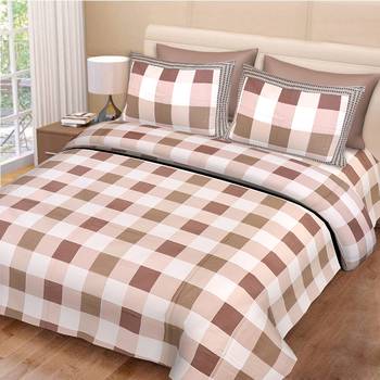 multicolor jaipuri Printed Double Bedsheet With Two pillow Covers (100*108) 1