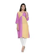 Purple printed cotton cotton-kurtis