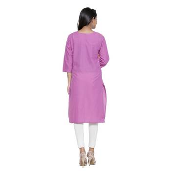 Purple printed cotton cotton-kurtis 2