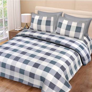 multicolor jaipuri Printed Double Bedsheet With Two pillow Covers (100*108) 1