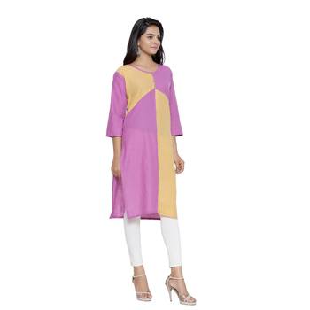 Purple printed cotton cotton-kurtis 3
