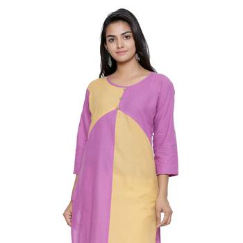 Purple printed cotton cotton-kurtis 5