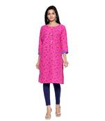 Pink printed cotton cotton-kurtis