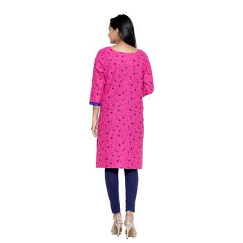 Pink printed cotton cotton-kurtis 2