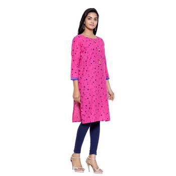 Pink printed cotton cotton-kurtis 4