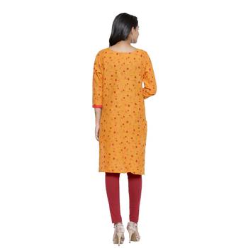 Mustard printed cotton cotton-kurtis 2