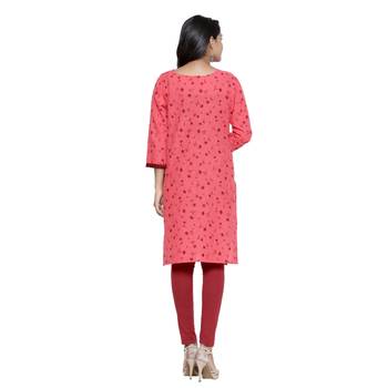 Coral printed cotton cotton-kurtis 2