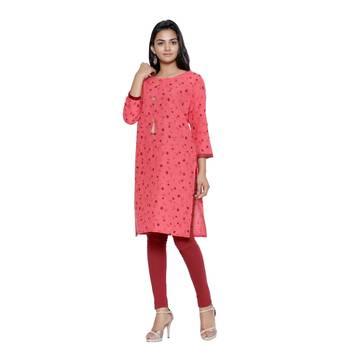 Coral printed cotton cotton-kurtis 3
