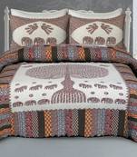 multicolor jaipuri Printed  heavy Double Bedsheet With Two pillow Covers (100*108)