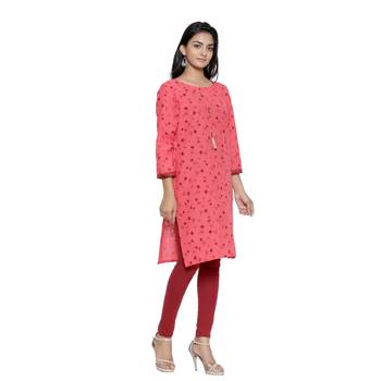 Coral printed cotton cotton-kurtis 4
