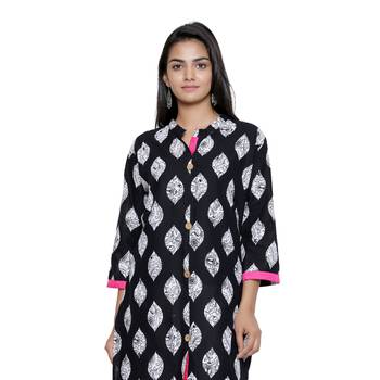 Black printed cotton cotton-kurtis 5