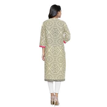 Cream printed cotton cotton-kurtis 2