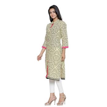 Cream printed cotton cotton-kurtis 4